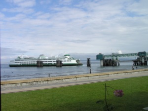 Washington State Ferry arrives at Edmonds