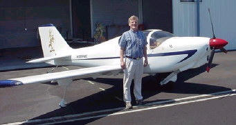 Cliff Shaw with his plane