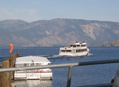 We watch Lady of the Lake II pull away from the dock in Chelan